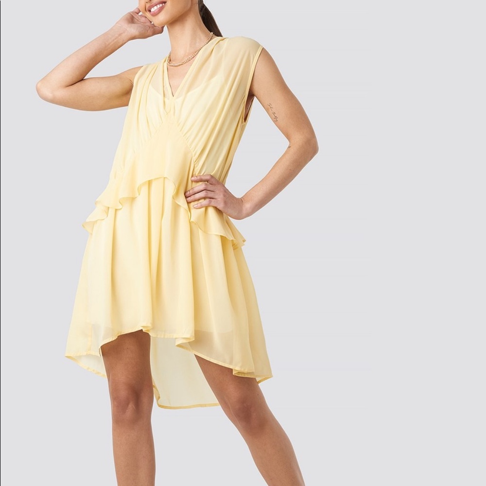 Buttery Yellow Chiffon Dress
